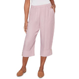 Alfred Dunner Womens Relaxed Elastic Waist Front Pocket Capri Pants