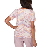 Alfred Dunner Womens Chevron Geometric Short Sleeve T-Shirt