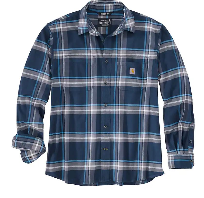 Carhartt Mens Rugged Flex Relaxed Fit Long Sleeve Button Down
