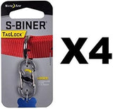 Nite Ize S-Biner TagLock Stainless Steel Locking Biner for Dog Collar - 4 pk