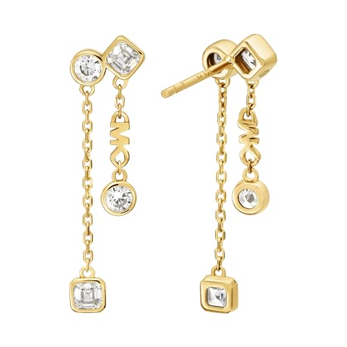 Michael Kors Gold-Plated Bezel Drop Earrings