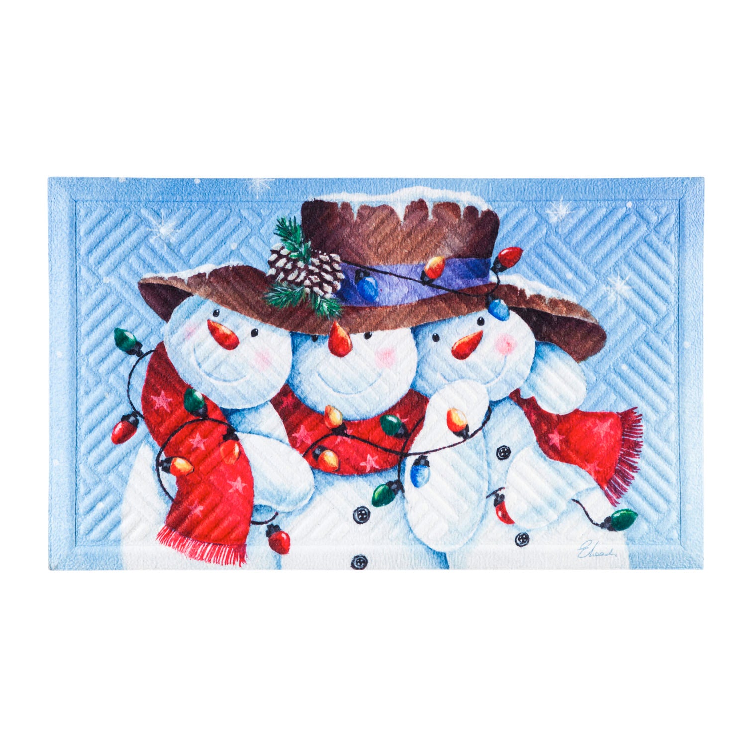 Evergreen Snowman Friends Trio Embossed Flood Mat