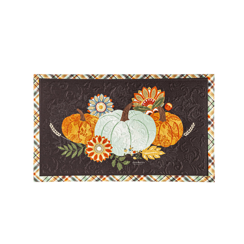 Evergreen Harvest Pumpkins Embossed Floor Mat