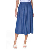 Nautica Womens Chambray Midi Skirt