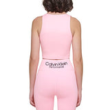 Calvin Klein Womens Thin Rib V-Neck Athletic Crop Top