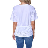 Nautica Womens Solid V-Neck Short Sleeve T-Shirt
