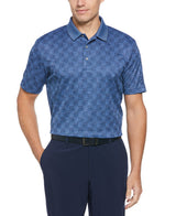 PGA Tour Mens Energy Jacquard Short Sleeve Polo Shirt