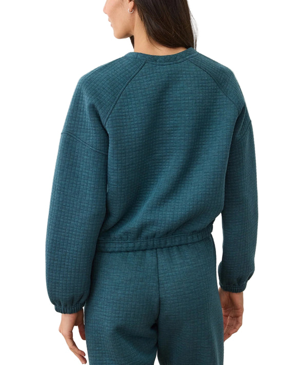 Marine Layer Womens Corbet Quilted Crewneck Sweater