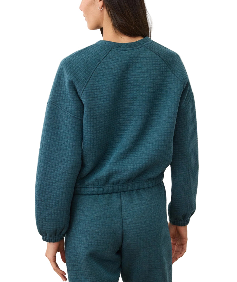 Marine Layer Womens Corbet Quilted Crewneck Sweater