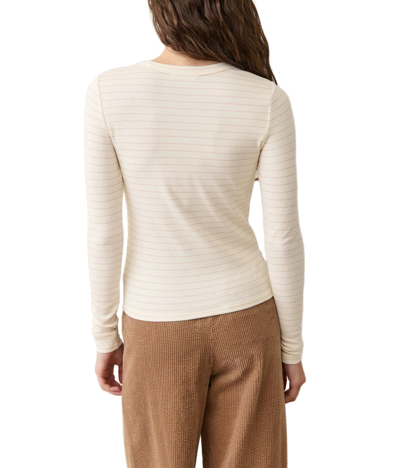 Marine Layer Womens Lexi Rib Sun-In Crew Long Sleeve T-Shirt