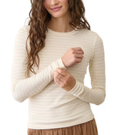 Marine Layer Womens Lexi Rib Sun-In Crew Long Sleeve T-Shirt