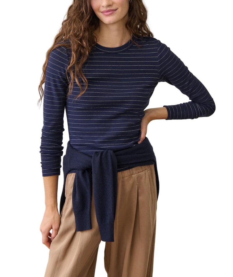 Marine Layer Womens Lexi Rib Sun-In Crew Long Sleeve T-Shirt