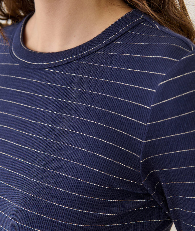 Marine Layer Womens Lexi Rib Sun-In Crew Long Sleeve T-Shirt