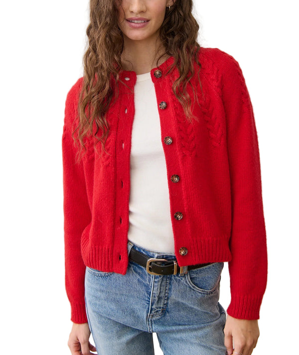 Marine Layer Womens Everly Cable Knit Cardigan