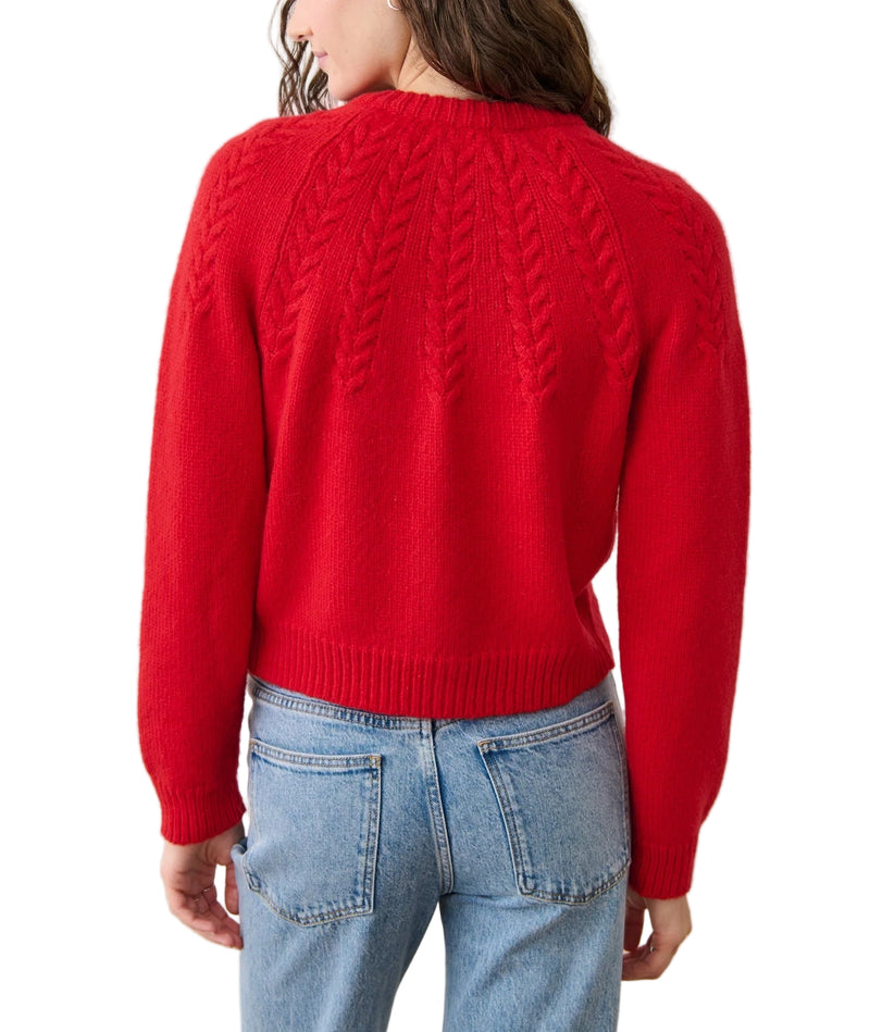 Marine Layer Womens Everly Cable Knit Cardigan