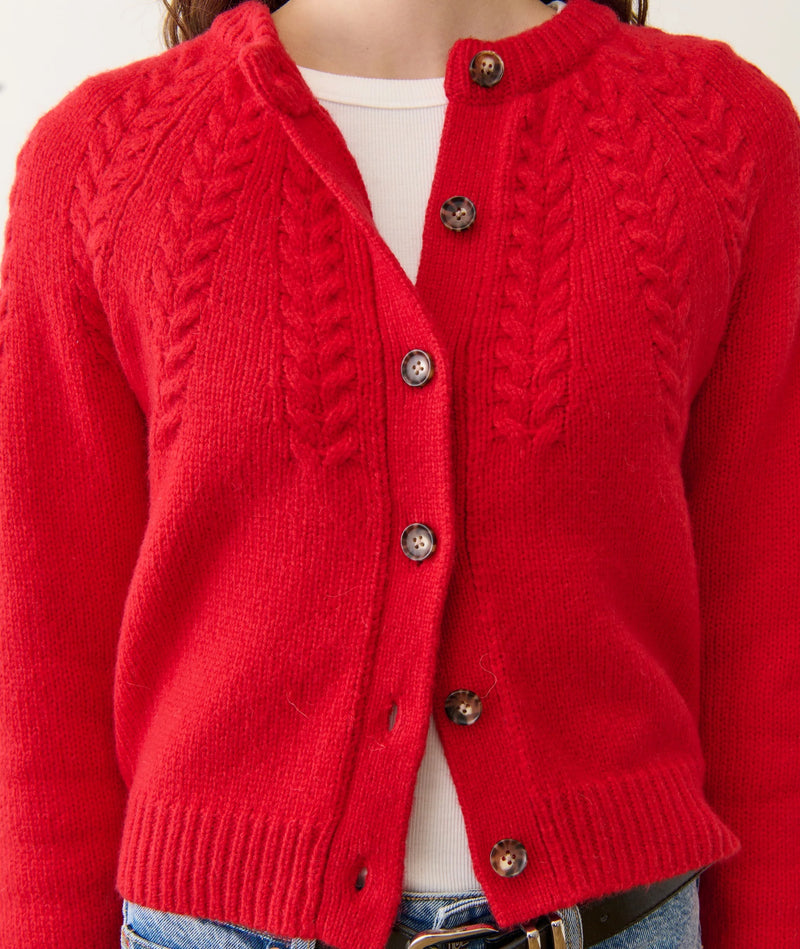 Marine Layer Womens Everly Cable Knit Cardigan