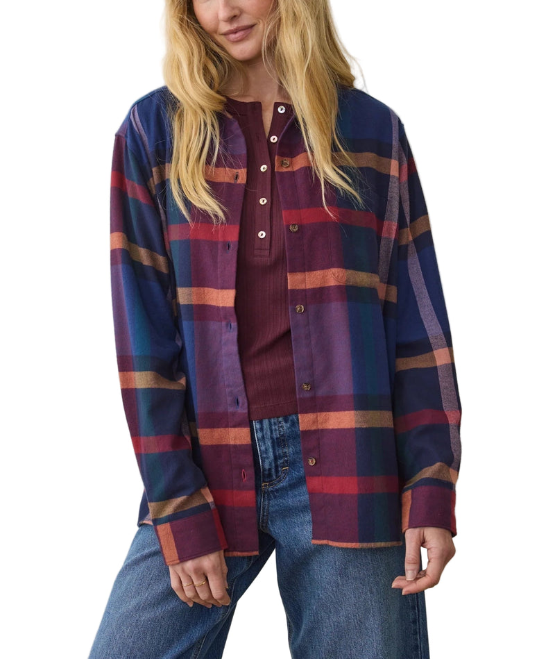 Marine Layer Womens Jane Relaxed Cotton Long Sleeve Shirt