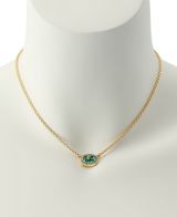 Kurt Geiger Square Green Crystal Eagle Short Pendant Necklace