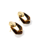 Kendra Scott Embry Gold Open Frame Earrings - Tiger's Eye