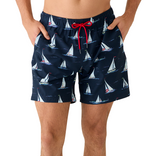 Nautica Mens Sail Print 6" Swim Trunks