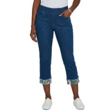 Alfred Dunner Womens Sequin Embellished Ankle Jeans
