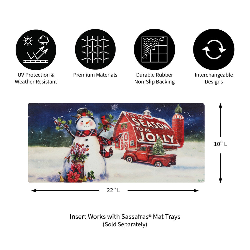 Evergreen Christmas Barn Snowman Switch Mat