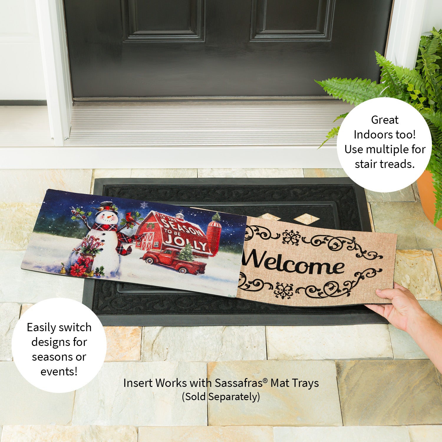 Evergreen Christmas Barn Snowman Switch Mat