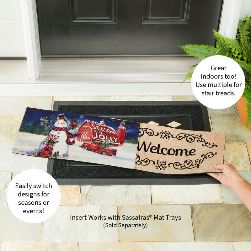 Evergreen Christmas Barn Snowman Switch Mat