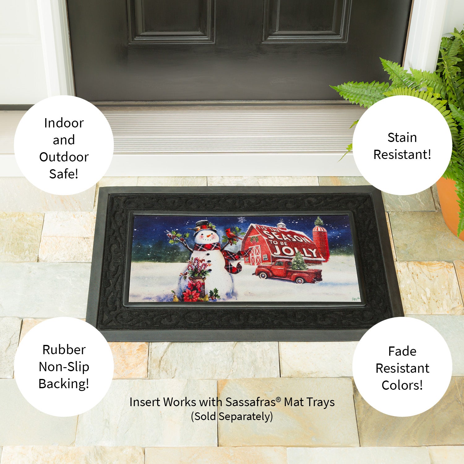 Evergreen Christmas Barn Snowman Switch Mat