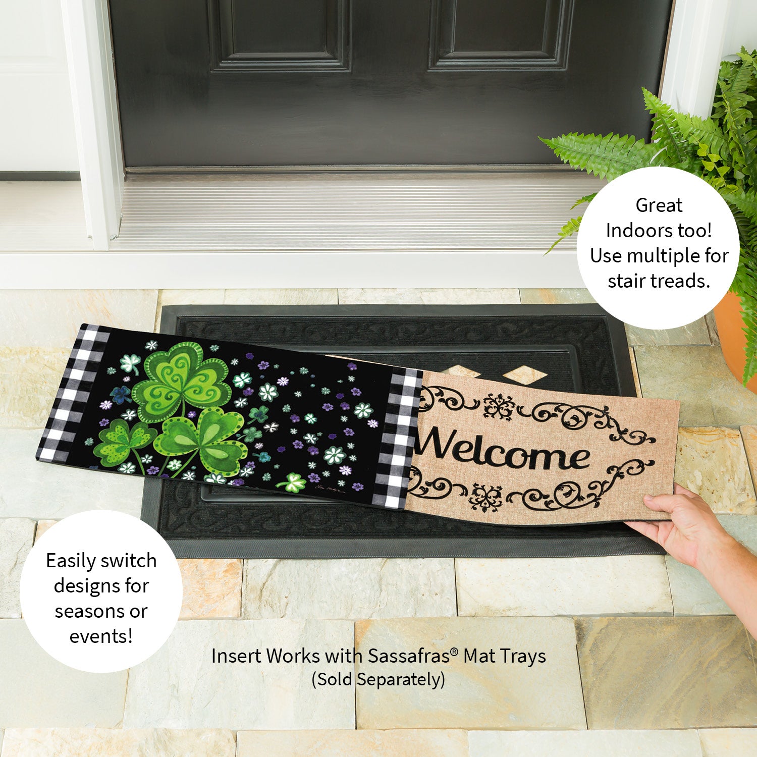 Evergreen Shamrocks Buffalo Plaid Sassafras Switch Mat