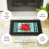 Evergreen Merry and Bright Poinsettia Sassafras Switch Mat