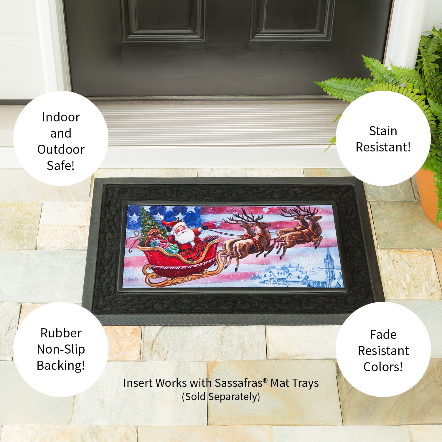 Evergreen Patriotic Santa Sassafras Switch Mat