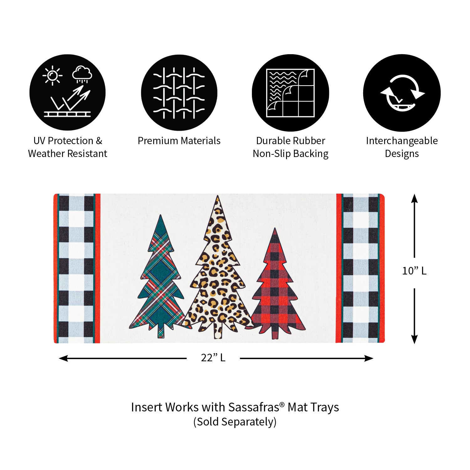 Evergreen Mixed Print Christmas Trees Sassafras Switch Mat