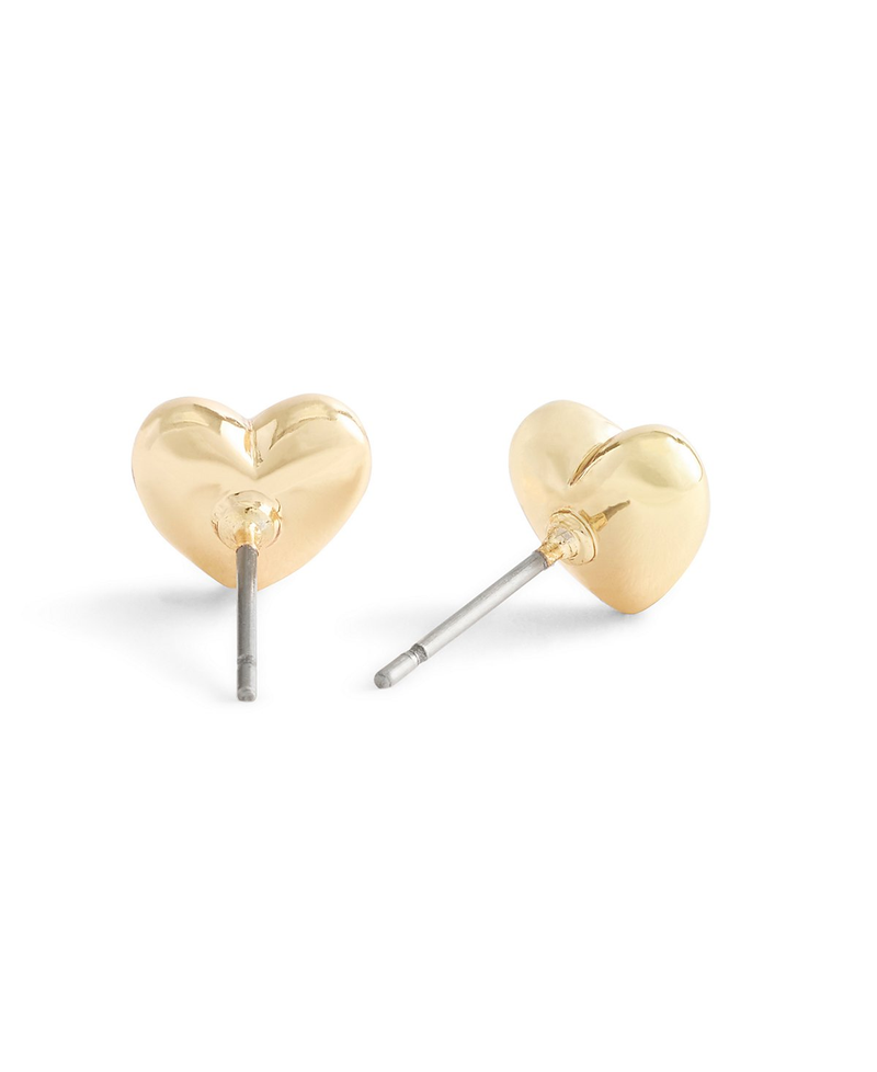 COACH Signature Gold Heart Stud Earrings