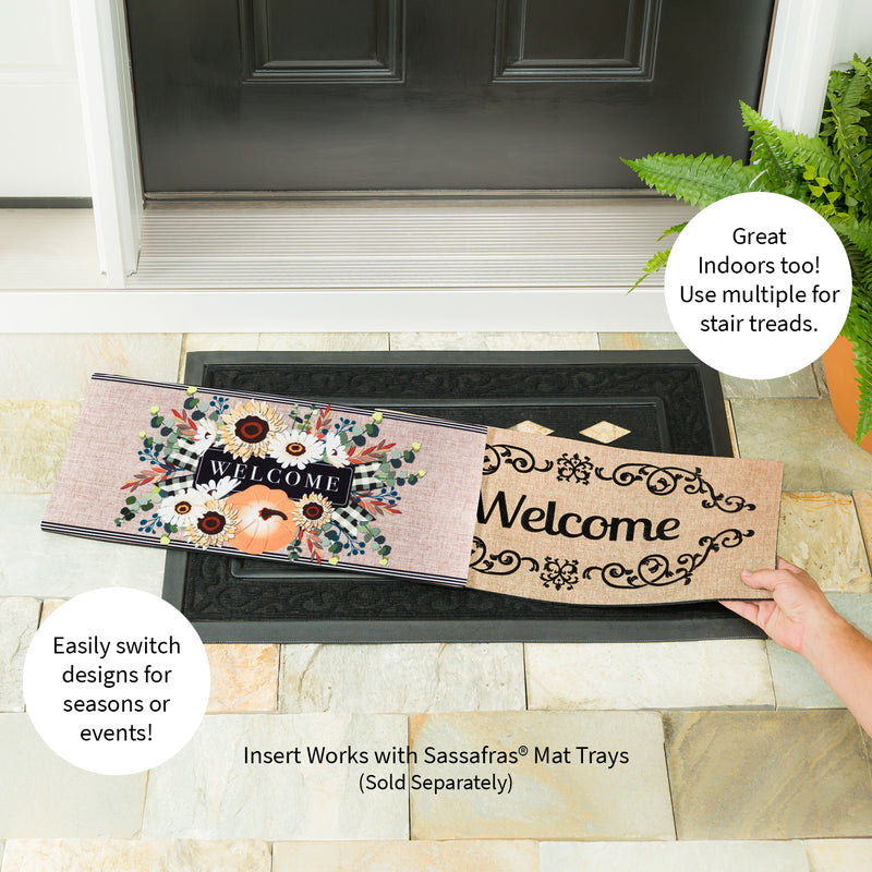 Evergreen Autumn Floral Swag Burlap Sassafras Switch Mat