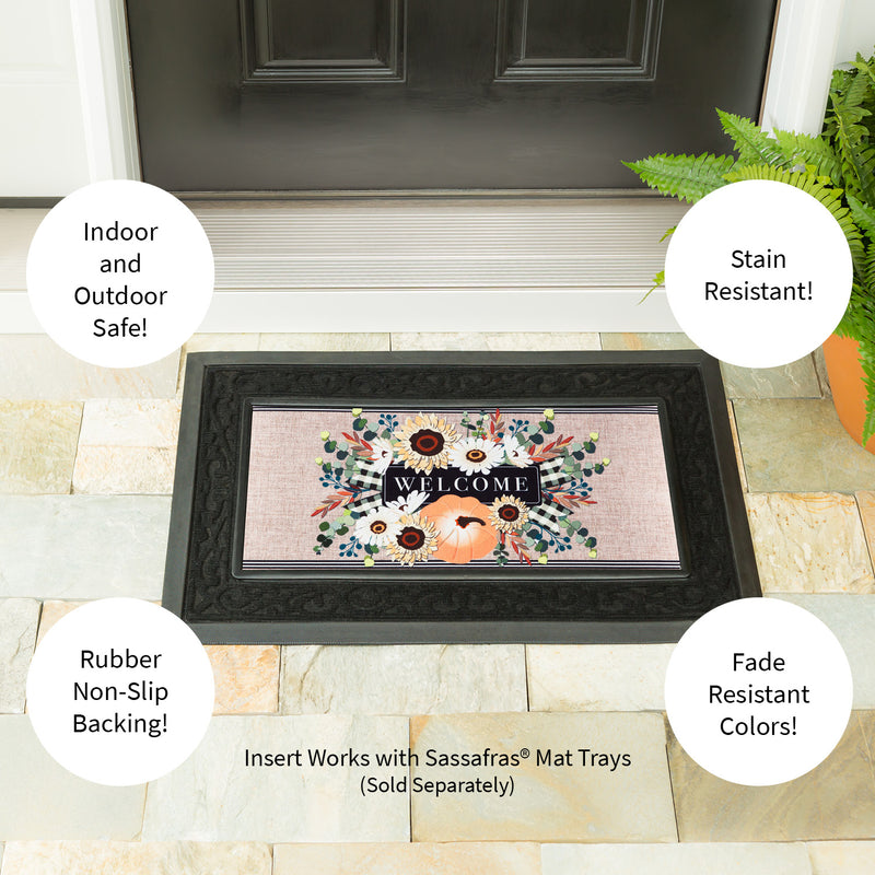 Evergreen Autumn Floral Swag Burlap Sassafras Switch Mat