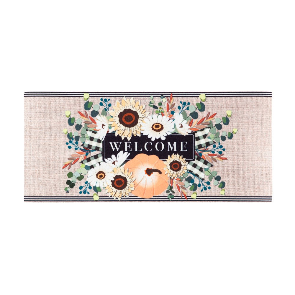 Evergreen Autumn Floral Swag Burlap Sassafras Switch Mat
