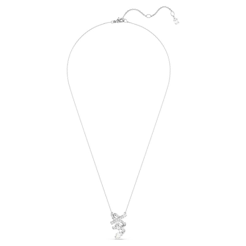 Swarovski Hyperbola Pendant Necklace - Mixed Cuts, White, Rhodium Plated