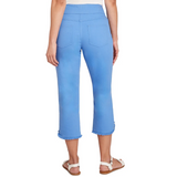 Ruby Rd. Womens Women's Pull-On Stretch Denim Lace Hem Capri Pants