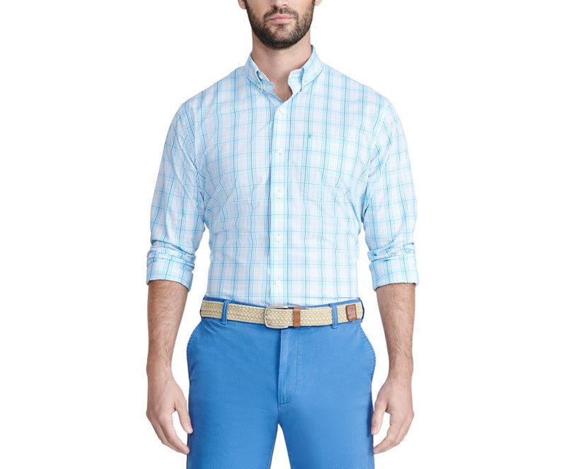 IZOD Mens Premium Essential Woven Long Sleeve Button Down Shirt