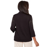 Ruby Rd. Womens Heat Set Embellished Zip Mock Neck Top