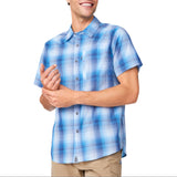 Free Country Mens Excursion Plaid Short Sleeve Shirt