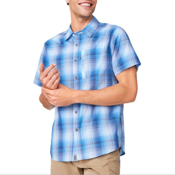 Free Country Mens Excursion Plaid Short Sleeve Shirt