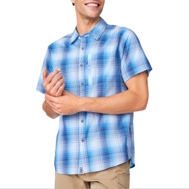Free Country Mens Excursion Plaid Short Sleeve Shirt
