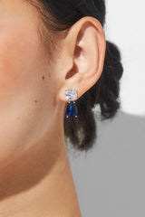 Nadri Rockstar Blue Pear Drop Earrings