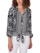 Ruby Rd. Womens Woodblock Woven Top