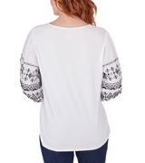 Ruby Rd. Womens Embroidered Solid Knit Top