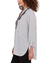 Ruby Rd. Womens Puckered Stripe Pattern Top