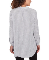Ruby Rd. Womens Puckered Stripe Pattern Top
