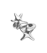 UNOde50 Arcadia Double Starfish Silver-Plated Ring - Size 8.5